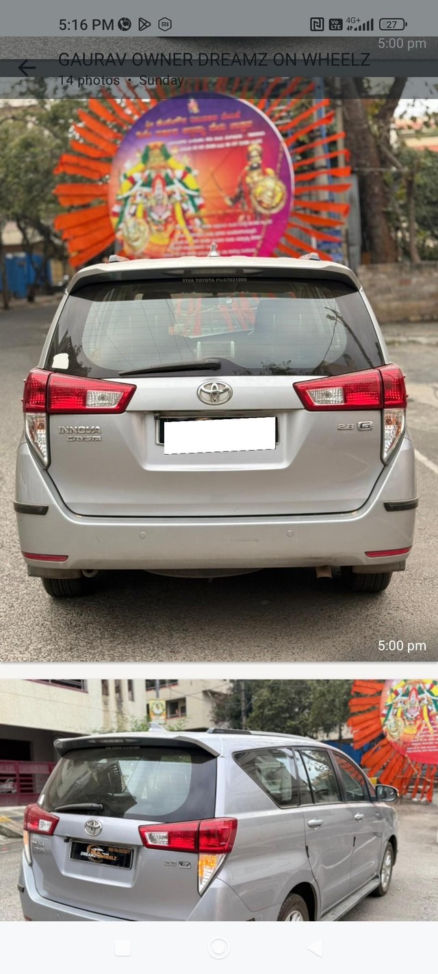 Second-hand 2016 Toyota Innova 2.5 G (Diesel) 7 Seater BS IV for sale in Bangalore-1