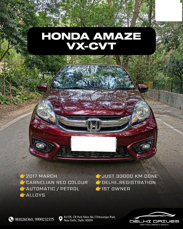 Honda Amaze VX CVT i-VTEC Second-hand 2017 Honda Amaze VX CVT i-VTEC for sale in New Delhi