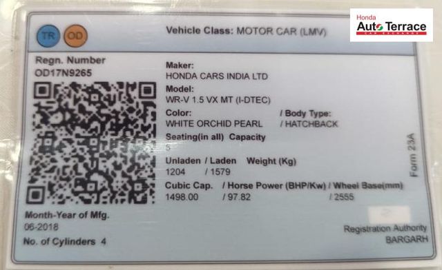 Honda WR-V i-VTEC VX Second-hand 2018 Honda WR-V i-VTEC VX for sale in Bhubaneswar