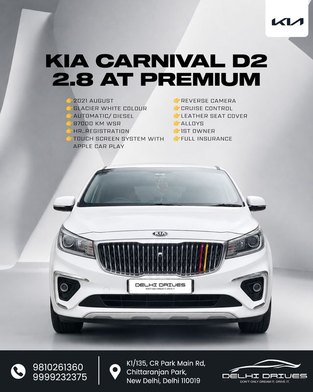 Kia Carnival Premium Second-hand 2021 Kia Carnival Premium for sale in New Delhi