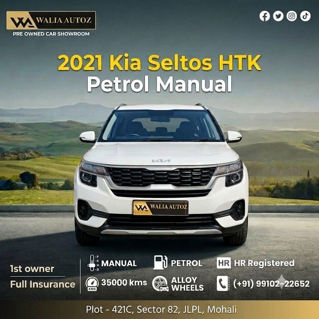 Kia Seltos HTK G Second-hand 2021 Kia Seltos HTK G for sale in Chandigarh