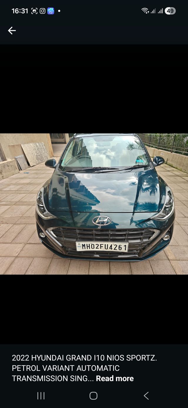 Hyundai Grand i10 Nios AMT Sportz Second-hand 2022 Hyundai Grand i10 Nios AMT Sportz for sale in Mumbai