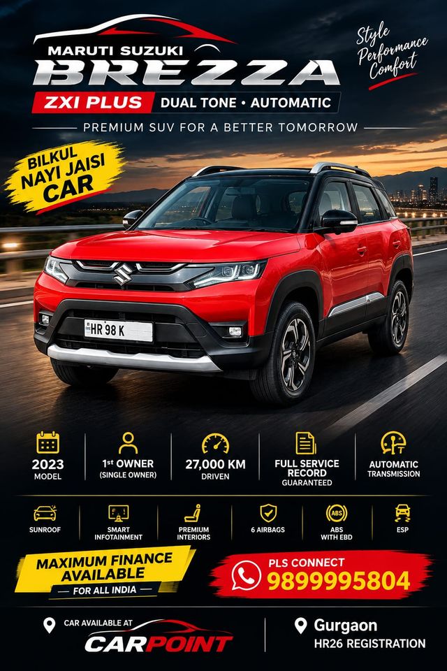 Maruti Suzuki Brezza Zxi Plus AT Second-hand 2023 Maruti Suzuki Brezza Zxi Plus AT for sale in Gurgaon