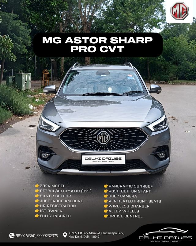 MG Astor Sharp Pro CVT Second-hand 2024 MG Astor Sharp Pro CVT for sale in New Delhi