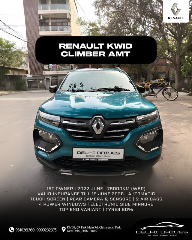 Renault KWID CLIMBER AMT BSVI Second-hand 2022 Renault KWID CLIMBER AMT BSVI for sale in New Delhi