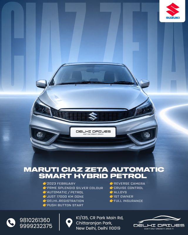 Maruti Suzuki Ciaz Zeta AT Second-hand 2023 Maruti Suzuki Ciaz Zeta AT for sale in New Delhi