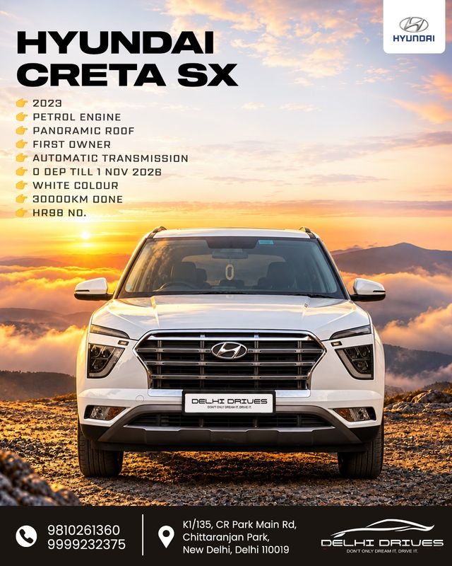 Hyundai Creta एसएक्स Second-hand 2023 Hyundai Creta एसएक्स for sale in New Delhi