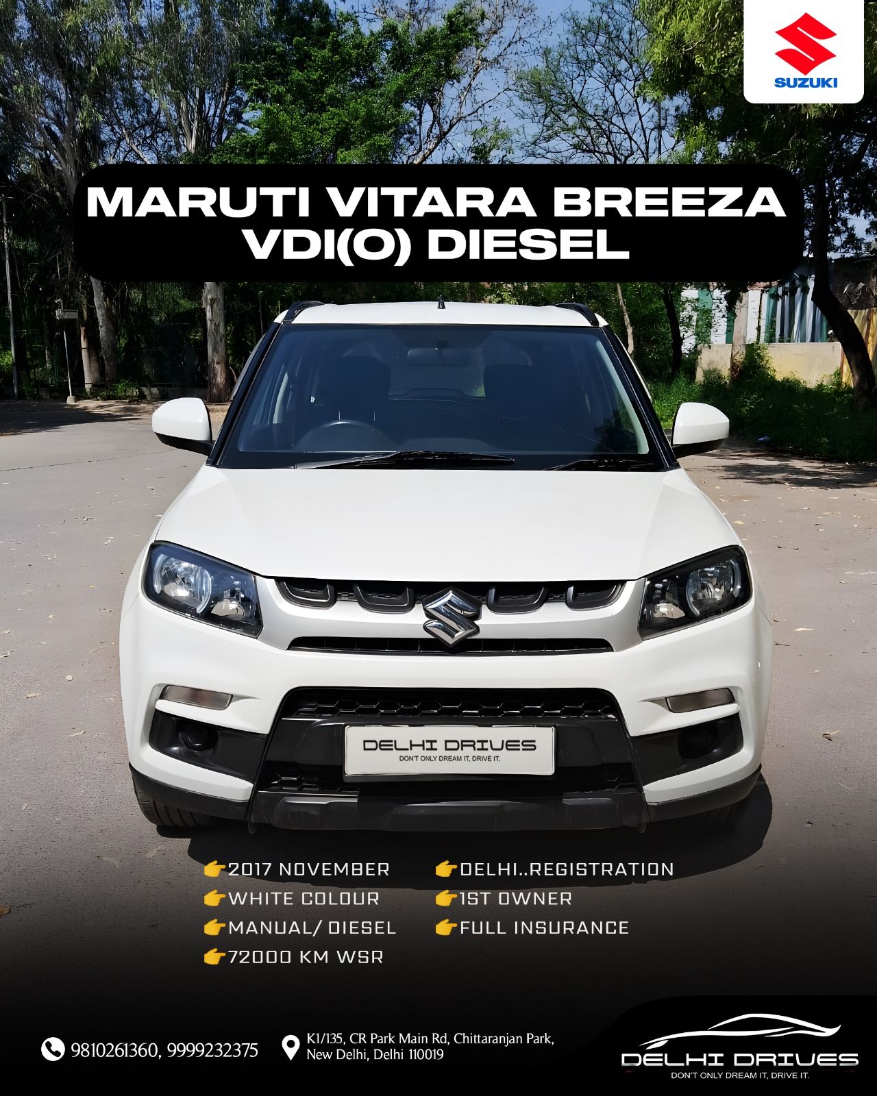 Used 2017 Maruti Vitara Brezza 1248 cc Diesel Manual Car in New Delhi ...