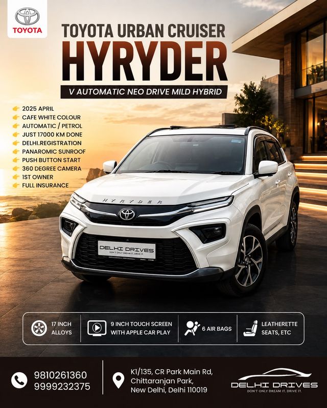 Toyota Hyryder वी Second-hand 2025 Toyota Hyryder वी for sale in New Delhi