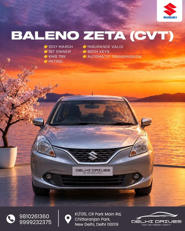 Maruti Suzuki Baleno 1.2 CVT जेटा Second-hand 2017 Maruti Suzuki Baleno 1.2 CVT जेटा for sale in New Delhi