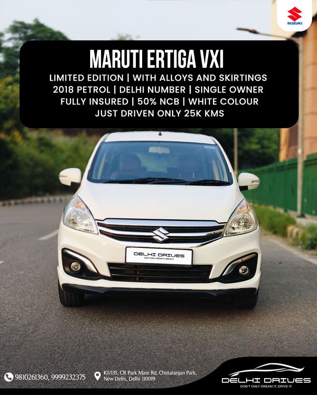 Maruti Suzuki Ertiga VXI Petrol Second-hand 2018 Maruti Suzuki Ertiga VXI Petrol for sale in New Delhi