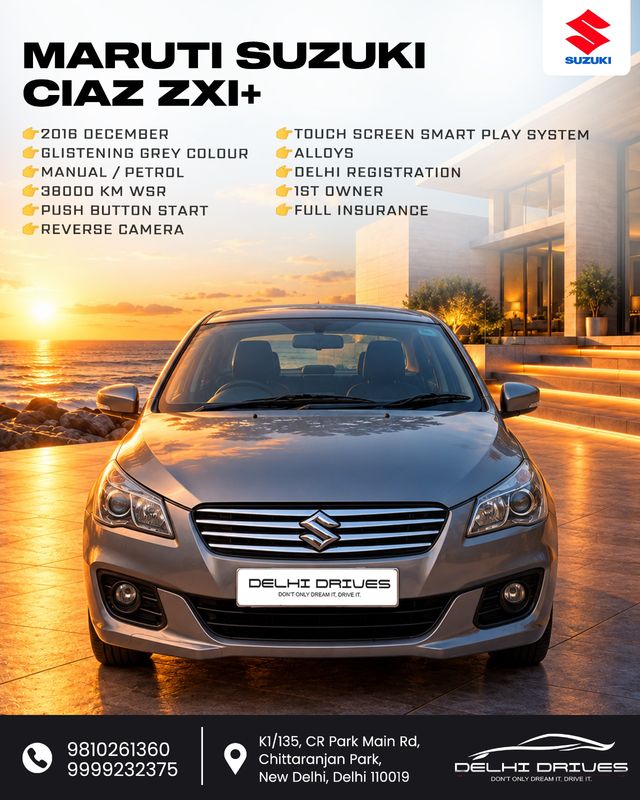 Maruti Suzuki Ciaz जेडएक्सआई प्लस Second-hand 2016 Maruti Suzuki Ciaz जेडएक्सआई प्लस for sale in New Delhi